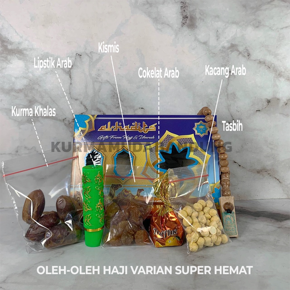 

PAKET OLEH OLEH HAJI UMROH KEMASAN SUPER HEMAT EKONOMIS plus LIPSTICK