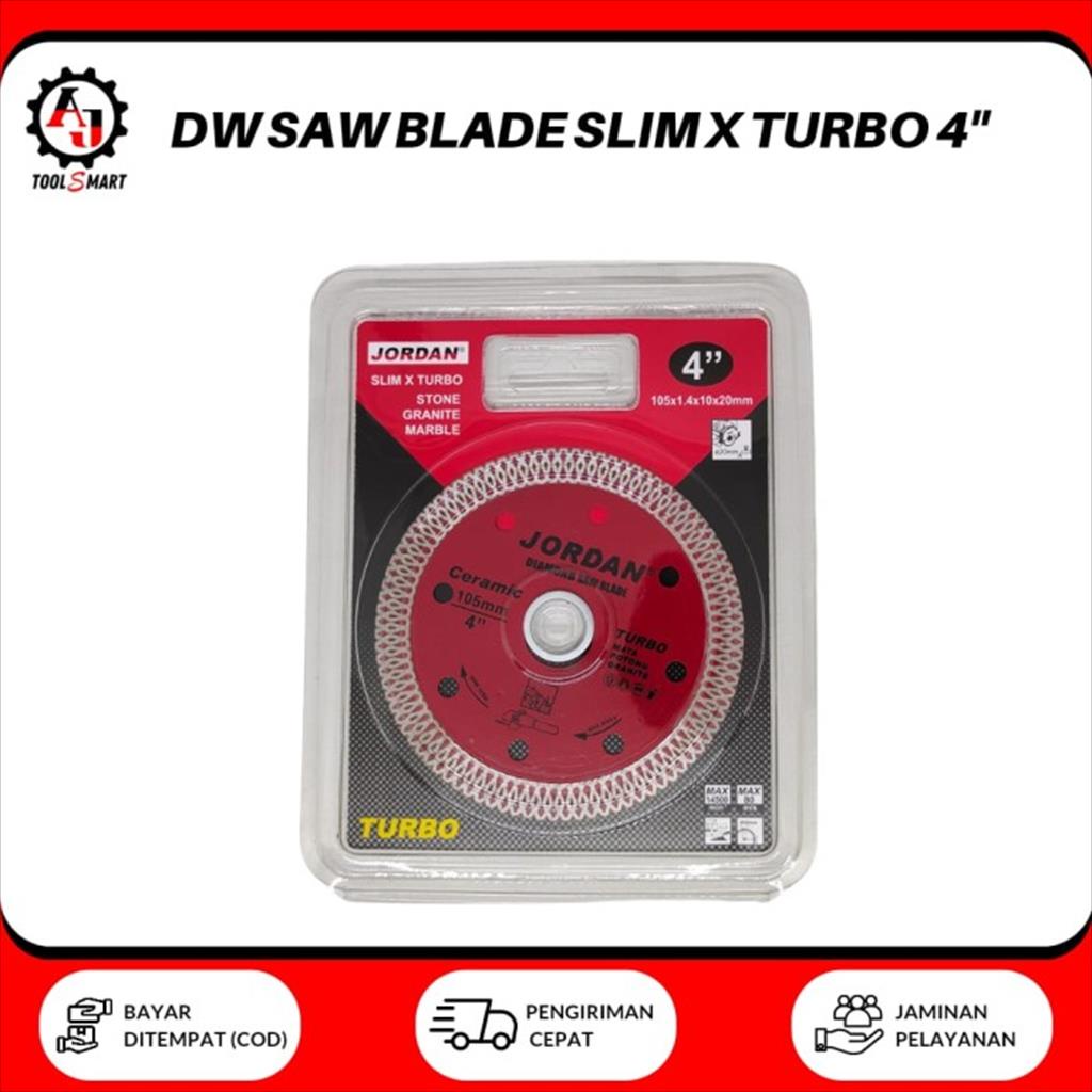 Diamond Wheel DW Saw Blade Slim X-Turbo 4 Inch Jordan Gerinda Mata Potong Keramik Kayu Granit
