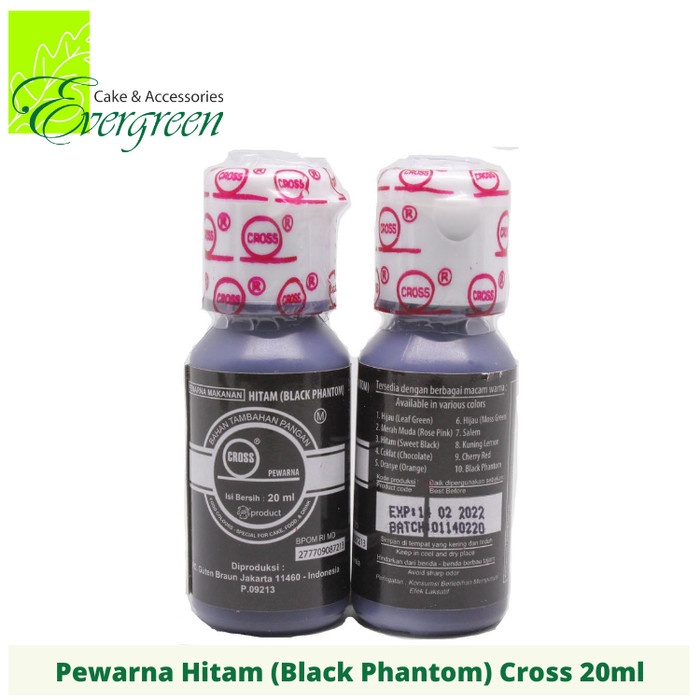 

[Big Sale] Pewarna Makanan Cross Hitam (Black Phantom) 20ml