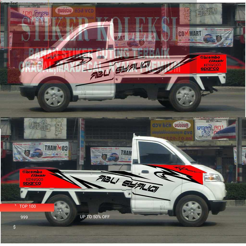 stiker cuting 0135 CUTTING STICKER MOBIL APV PICK UP