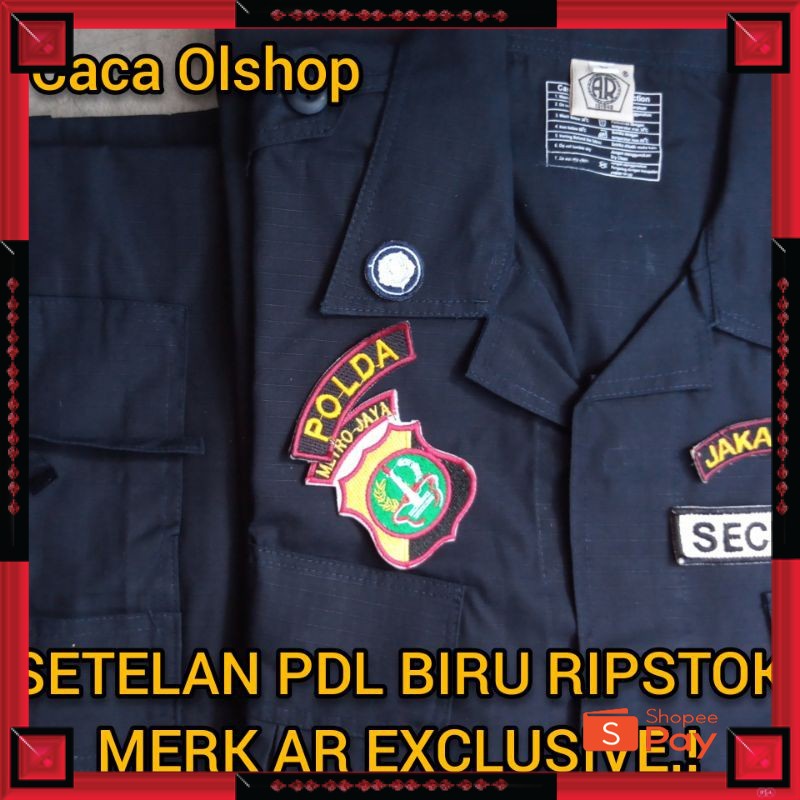12.12 SERAGAM SALE / 1 STEL SERAGAM SETELAN BAJU PDL MERK AR EXCLUSIVE BIRU HITAM SATPAM DONGKER NAV