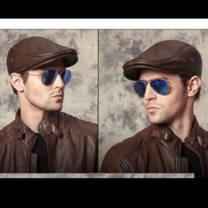 best -TOPI PET PRIA KULIT ASLI GARUT - TOPI KULIT PRIA MODEL PET - KOPI