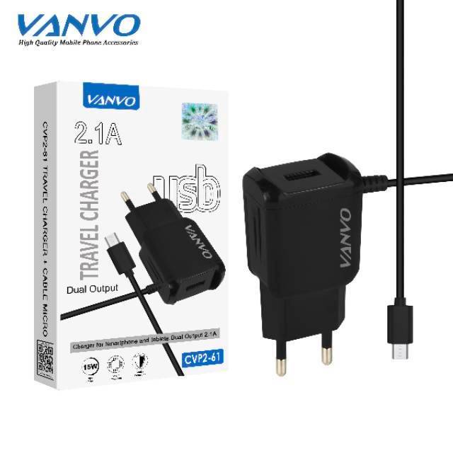 Charger Vanvo CVP2-61 + Kabel Micro Output Charge Vanvo