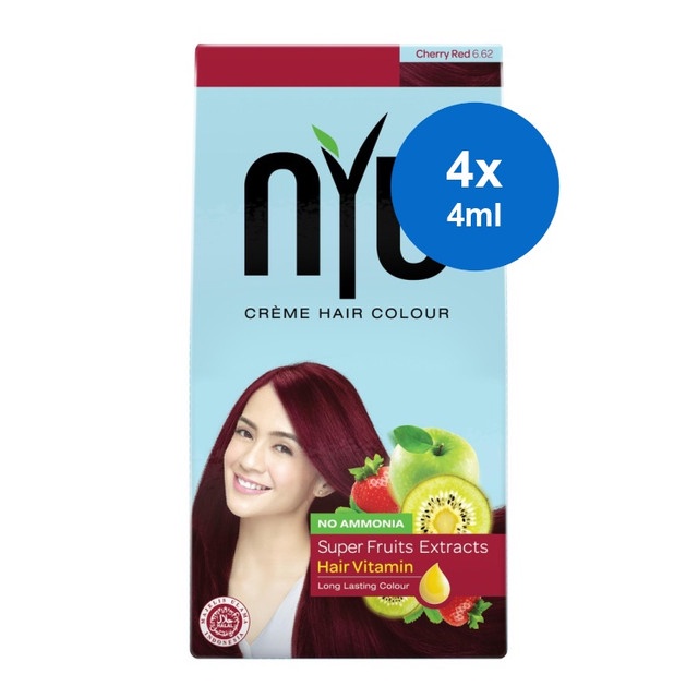NYU Creme Hair Colour Cherry Red - Pewarna Rambut x 4