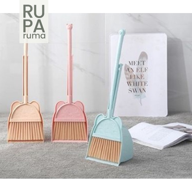 Sapu Mini Anak Set Sapu Pengki Karakter Kucing Sapu Anak