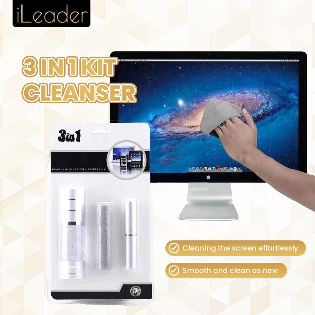 iLeader Cleanser Kit 3in1 Pembersih Screen Layar Kamera Lensa Komputer Laptop Handphone Tab-1