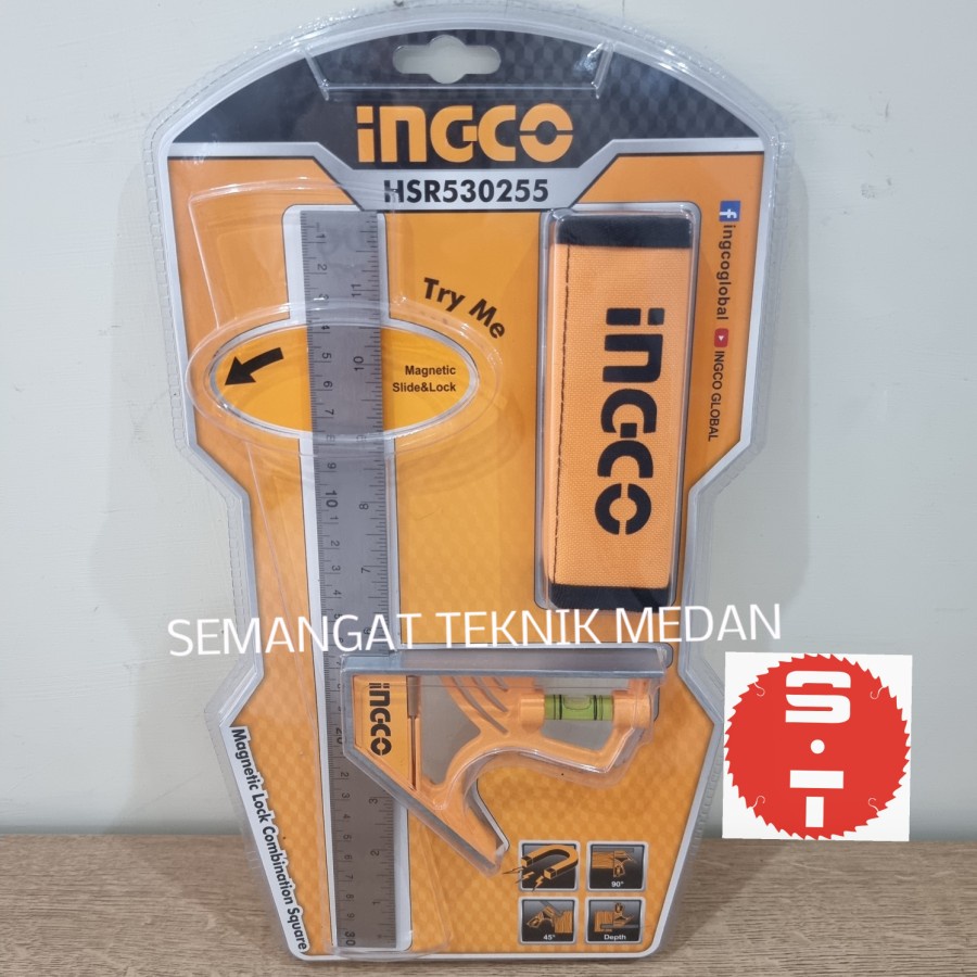 

PENGGARIS SIKU TUKANG MAGNET COMBINATION L SQUARE WATERPASS 12 Inci