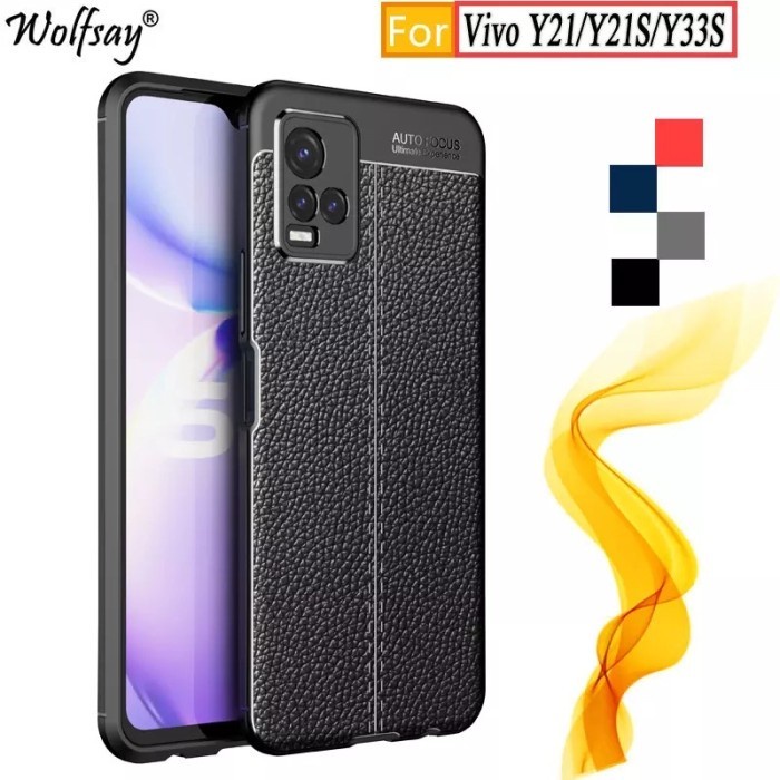 Soft Case ViVo Y33S / Y33T Premium Case Leather Auto Focus