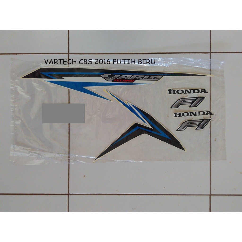 Sticker Striping Vario Motor Honda Techno CBS 2016 Putih Biru