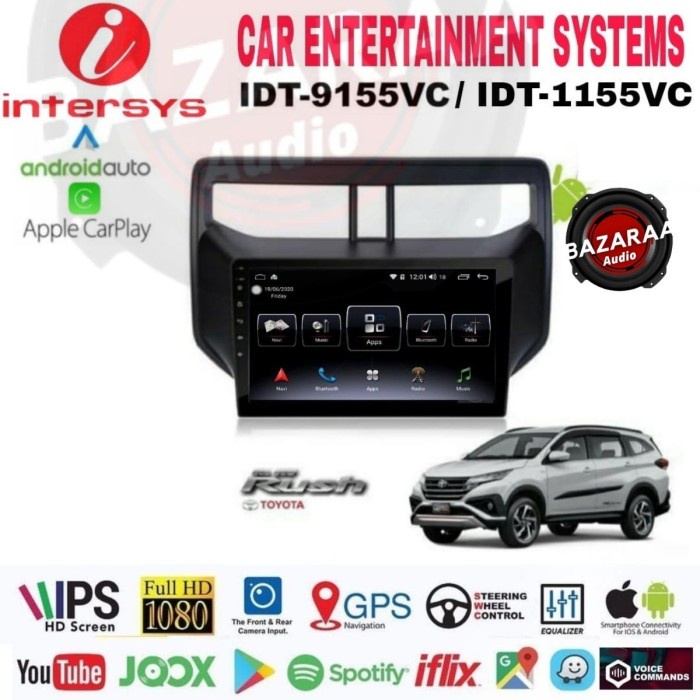 Head Unit Android INTERSYS 9 Inch RUSH / TERIOS 2018 - 2023 PNP