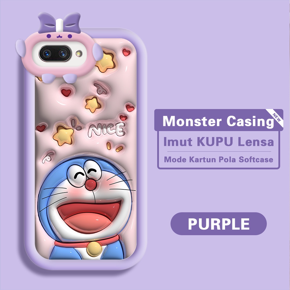 OPPO A12E A3S Untuk Phone Case Handphone Soft Cassing Softcase Kesing Tahan Guncangan Star Love Hear