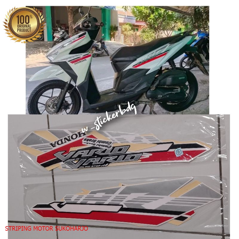 (ORI) Striping Stiker Honda Vario 125 2017 Putih kualitas original