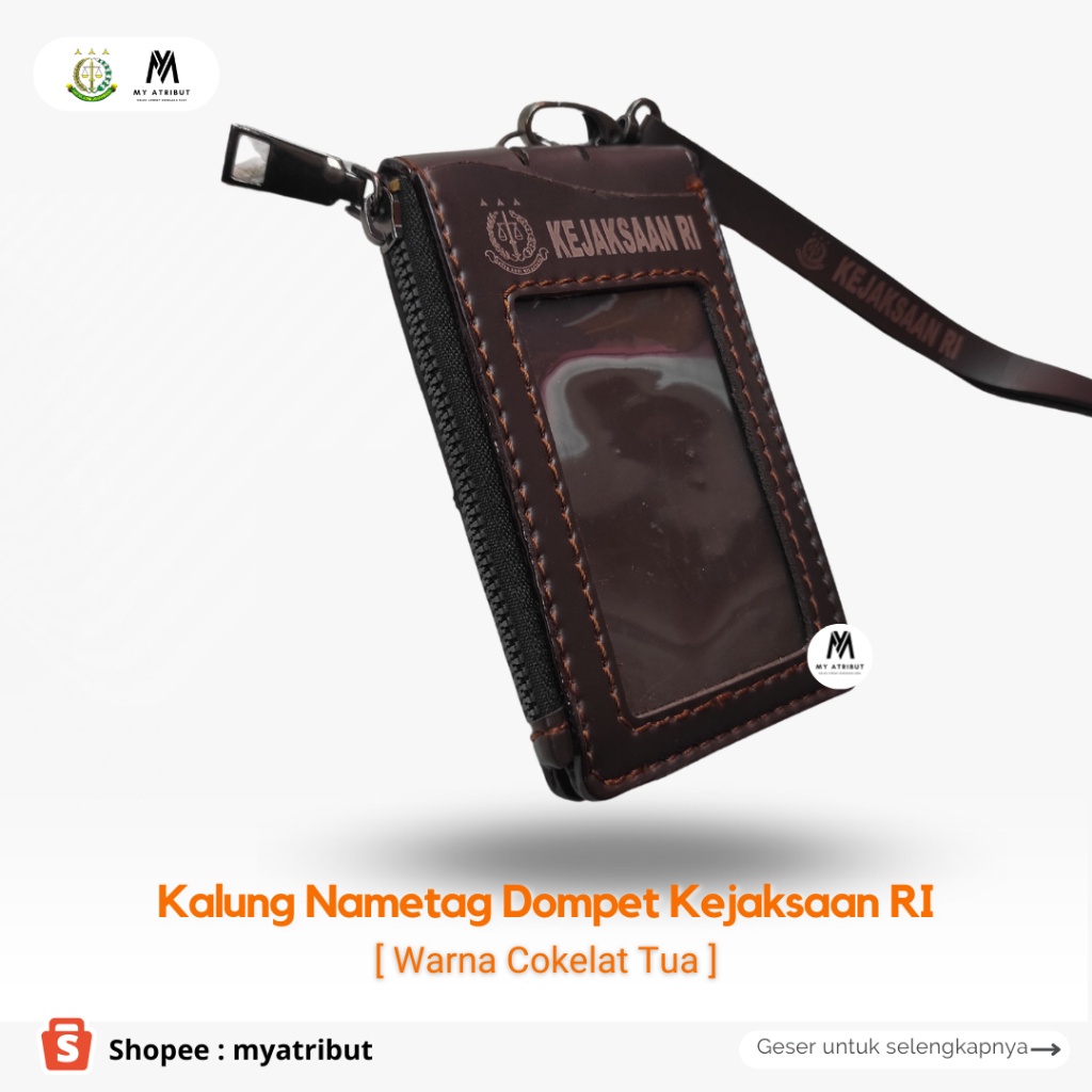 

Kalung Name Tag Cokelat Dompet Kejaksaan RI laser tali laser