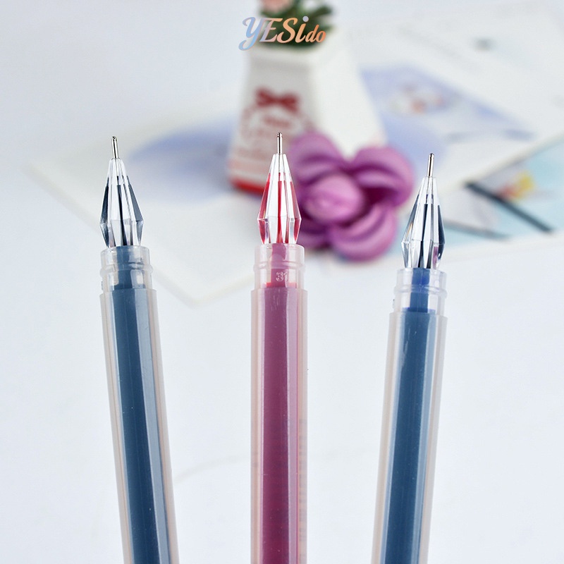 

COD✨ Pena Tinta Gel Plastik Ujung Berlian Kapasitas Besar 0,5 mm Pena Khusus Siswa Ujian Tanda Tangan-YES