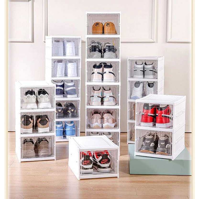 RAK LEMARI SEPATU SANDAL TERTUTUP BISA DI LIPAT RAK SEPATU ANTI DEBU 6 TINGKAT / SHOE BOX