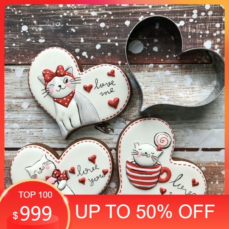 CETAKAN NASTAR TAIWAN love dan bintang 4cm 25g stainless murah-fondant-/ cetakan putri salju