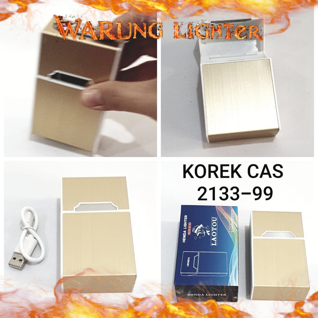 Tempat Rokok dan Korek Api Elektrik USB Henda Lighter Laotou 2133