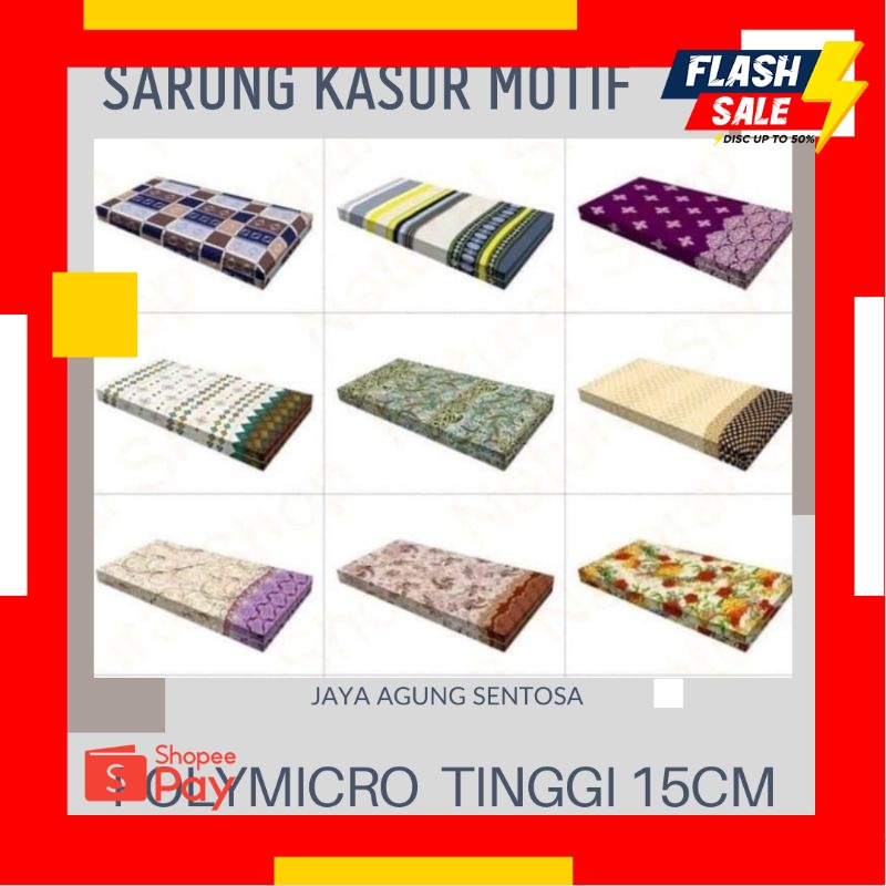 1.1 NEW YEAR SALE |SARUNG KASUR BUSA MOTIF RANDOM  (TINGGI 15) UK 90 - 140 SARUNG KASUR BUSA/SPON SE