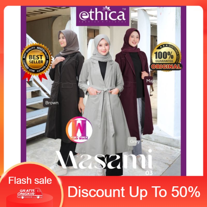 (PROMO) Ethica Blazer Masami 03 Outer Big Size / Blaze Wanita Lengan Panjang / Blazer Panjang Wanita