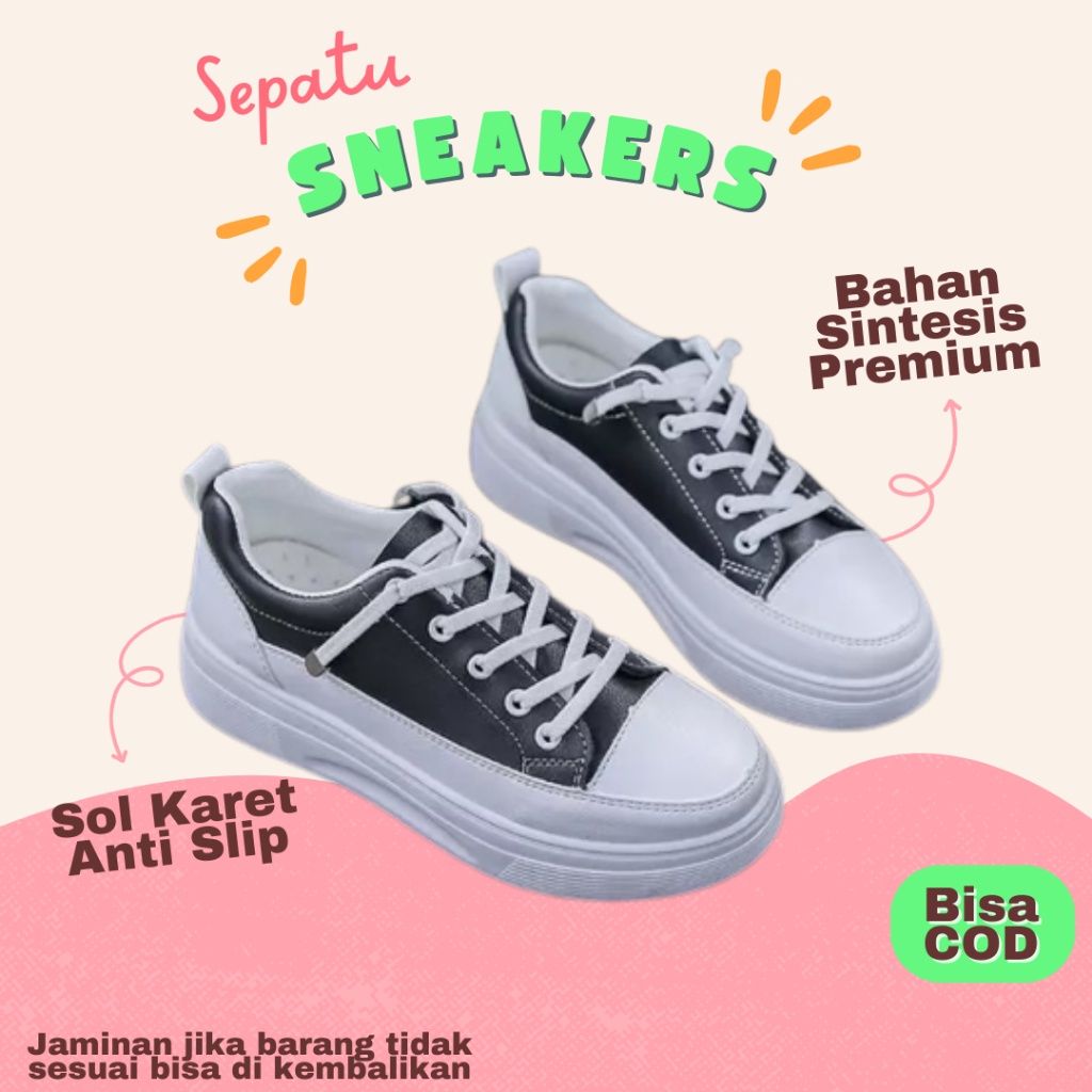 Sepatu Sneakers Wanita Sepatu Kets Wanita Cewek Import Korea Kekinian Terbaru