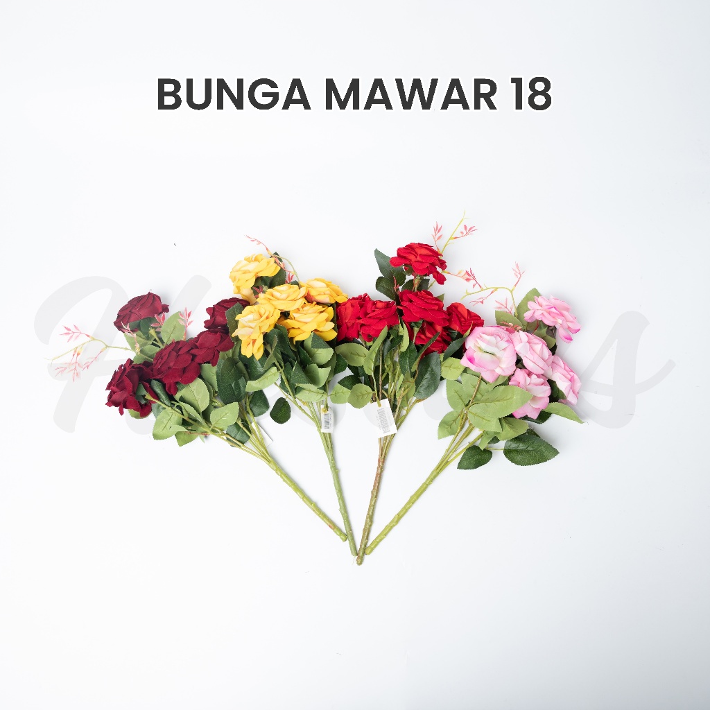 (HASANS FLORIST)Bunga Mawar Latex Premium / Bunga Mawar Artificial / Bunga Mawar Palsu Plastik / Bun