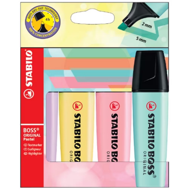 

Gramedia Jambi - STABILO BOSS PASTEL SET ISI 4 ( LH,MY,PB.TT)