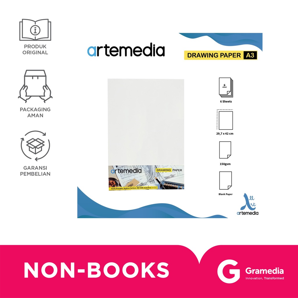 

Artemedia A3 Drawing Paper 150Gsm 6Sh