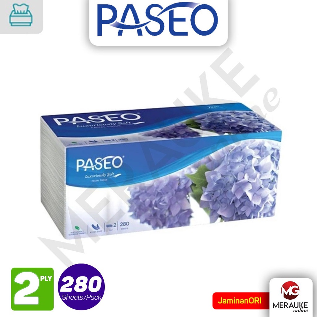 Paseo Elegant Tissue Wajah Soft Pack isi 280 lembar