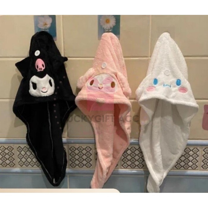 TOWEL DRY HAIR MOTIF SANRIO / HANDUK RAMBUT DEWASA MOTIF CINNAMOROL - TOWEL MELODYY