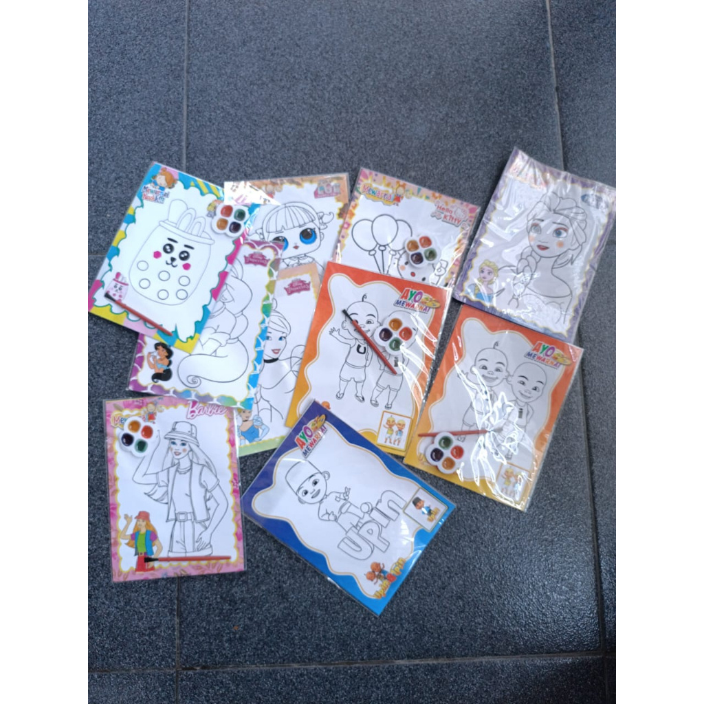 

peditoys Lukisan Kertas Cat Air Bergambar Warna 2 sisi 1 pcs