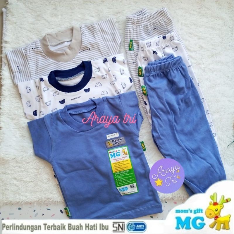 Stelan Newborn (NB) Mom's Gift - Stelan Lengan Pendek Celana Panjang Mom's Gift/Moms Gift