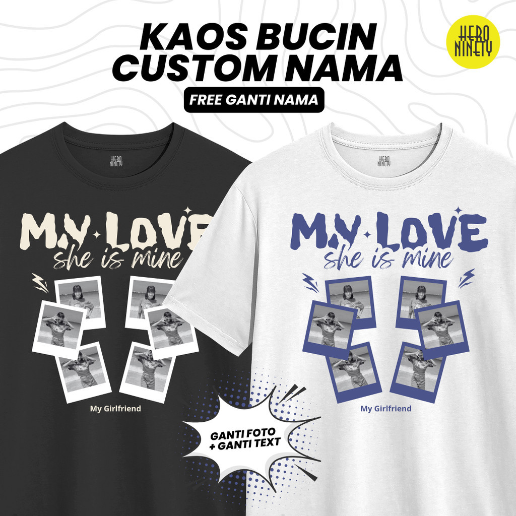 Kaos Bucin Custom "My Love" / Kaos Couple Bucin / Kaos Bucin / Kaos Couple Pasangan / Kaos Unisex