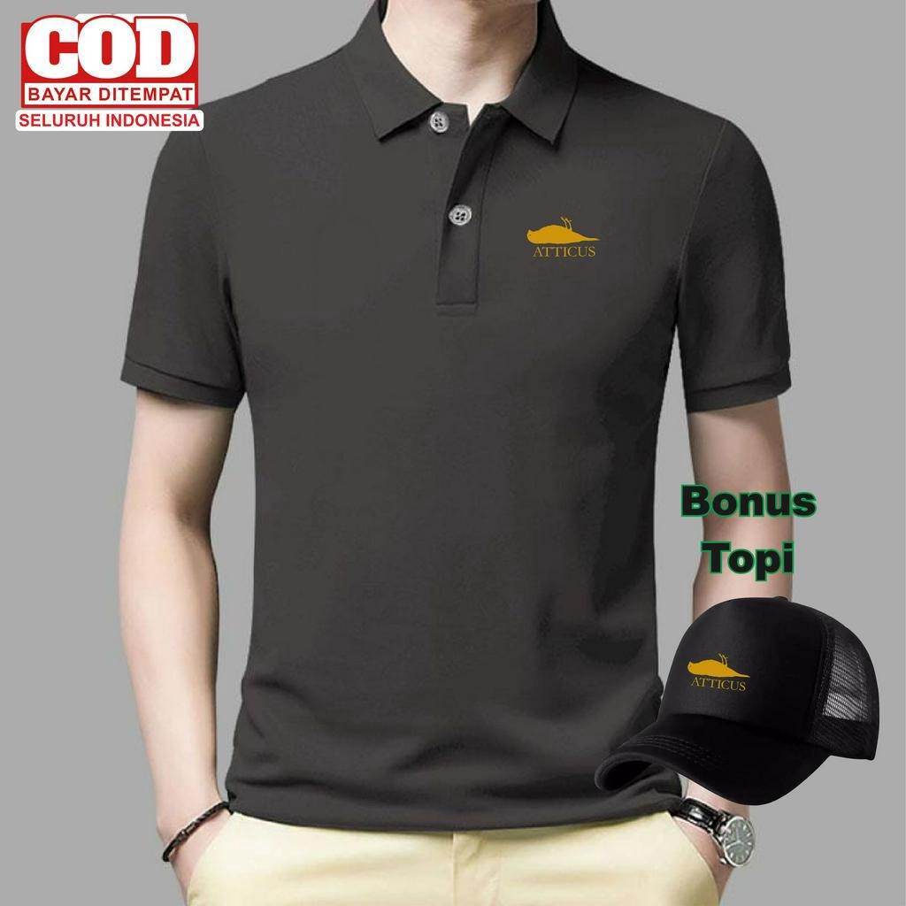 BONUS TOPI.. Polo Shirt Pria Wanita Atticus Gold Bahan Tebal Dan Lembut