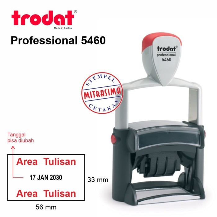 

Stempel Trodat 5460 - Trodat Professional Model Persegi dengan Tanggal - Bodinya saja, 2 color pad