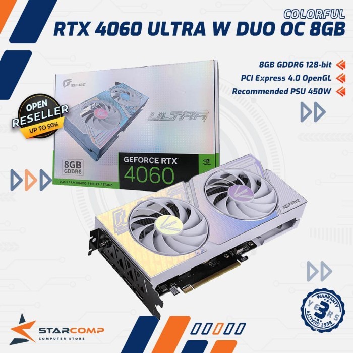 Colorful iGame GeForce RTX 4060 Ultra W DUO OC 8GB-V VGA RTX4060