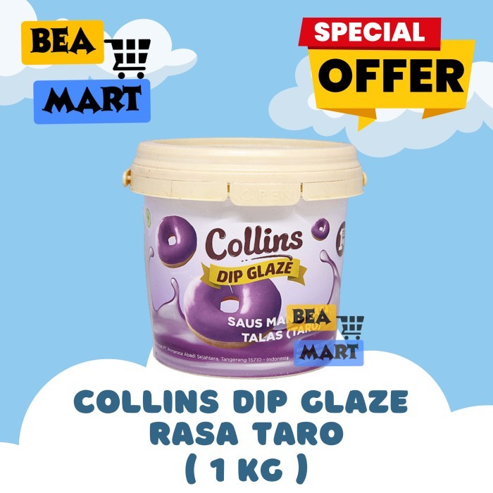 

COLLINS DIP GLAZE TARO 1 kg | Selai Topping Roti Donat Talas 1kg