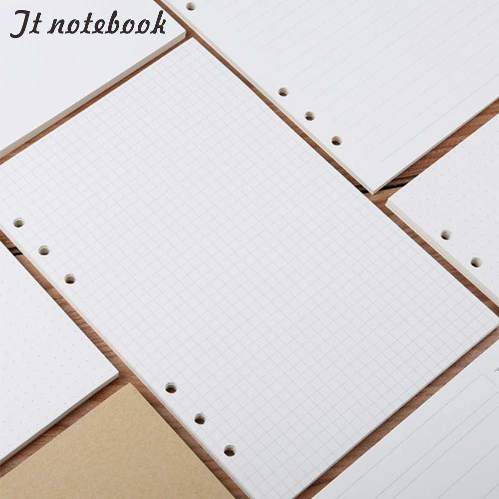 

High Quality Ring Binder Notebook A5 Personal A6 A7 Insert Refills 6 Holes Loose Leaf Spiral Diary Planner Inner Core 100g Paper