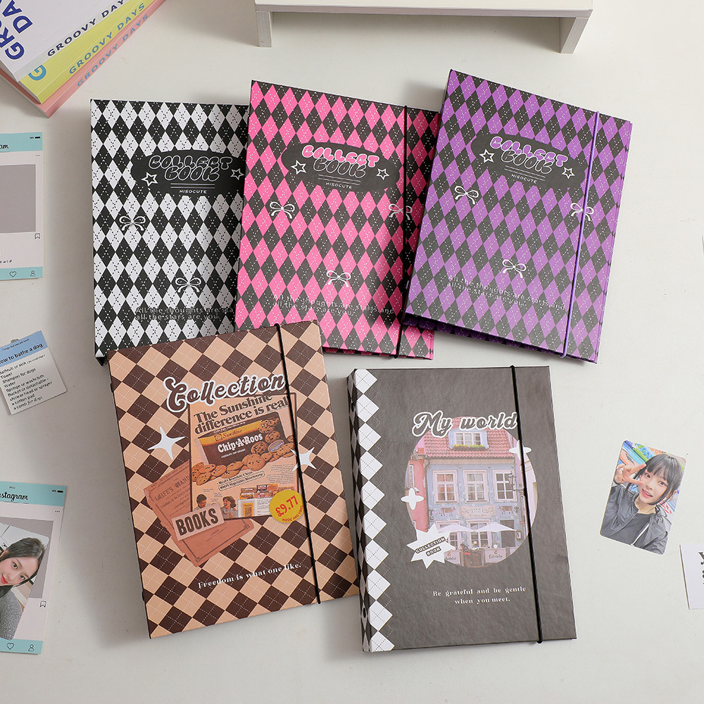 

SKYSONIC Vintage A5 Binder Collect Book Gird Photo Album Agenda Ring Cover Postcards Kpop Organizer DIY Refills Suppliers