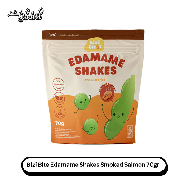 

Bizi Bite Edamame Shakes Smoked Salmon 70gr | Snack Kacang Gurih Asin | No MSG