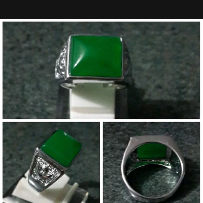 Cincin pria batu giok pentagon cina