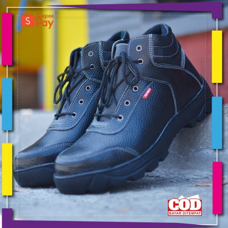 [PREMIUM ORIGINAL] Sepatu Safety Kulit Sapi Asli King sknSepatu Kitchen LAS TNI POLISI PDH PDL murah