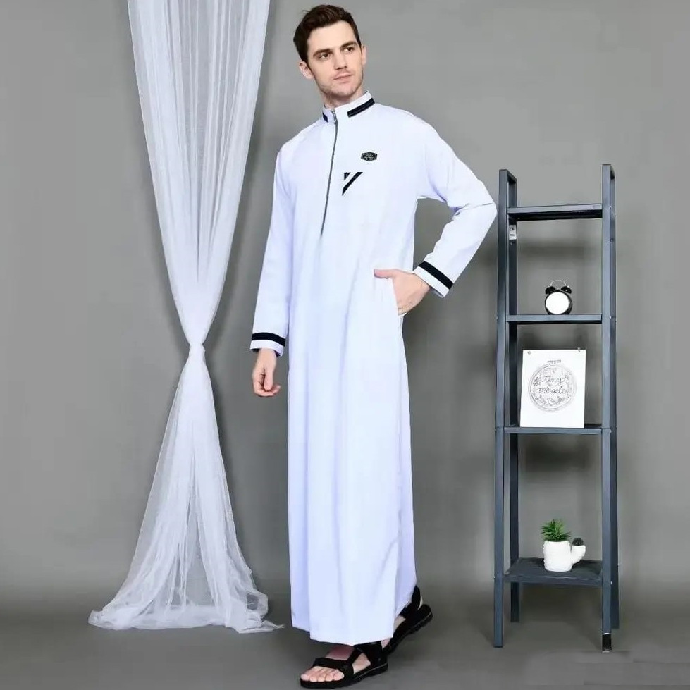 Husein - Jubah Pria polos motif list - gamis pria - jubah dewasa - baju koko