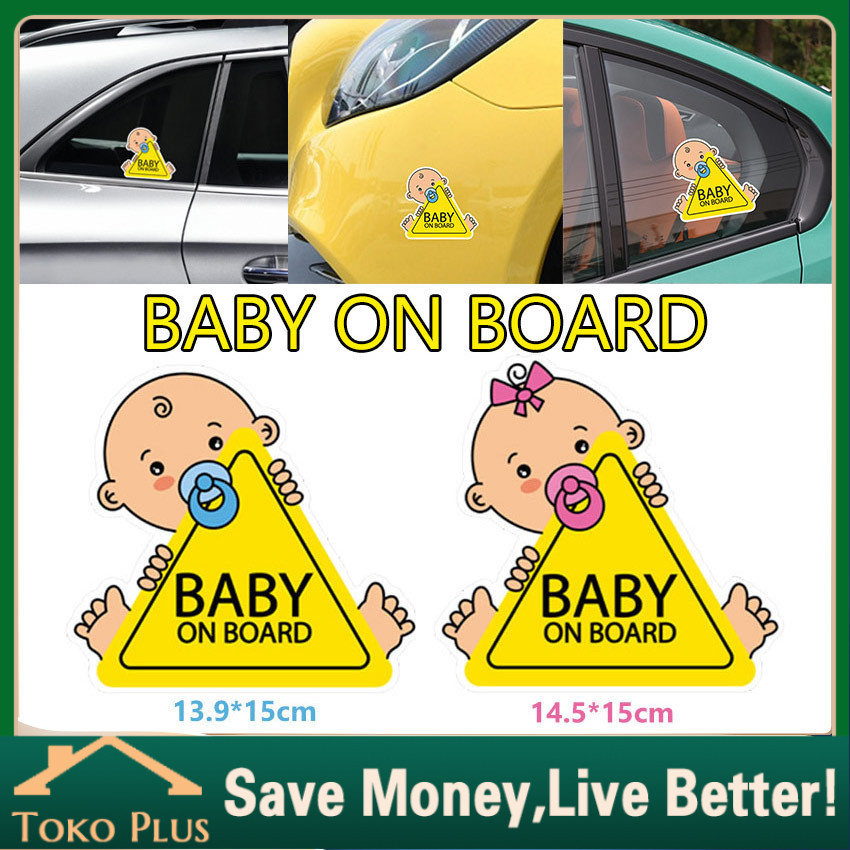 STIKER BABY ON BOARD - Stiker Mobil Baby In Car Cutting Sticker Kaca Belakang Baby On Board
