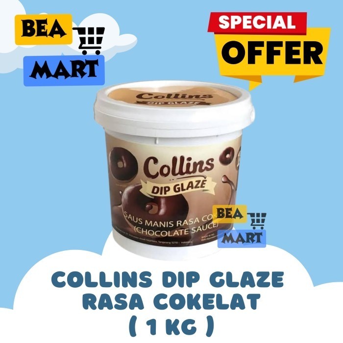 

Collins Dip Glaze Chocolate 1kg | Selai Coklat Topping Roti Donat 1 kg