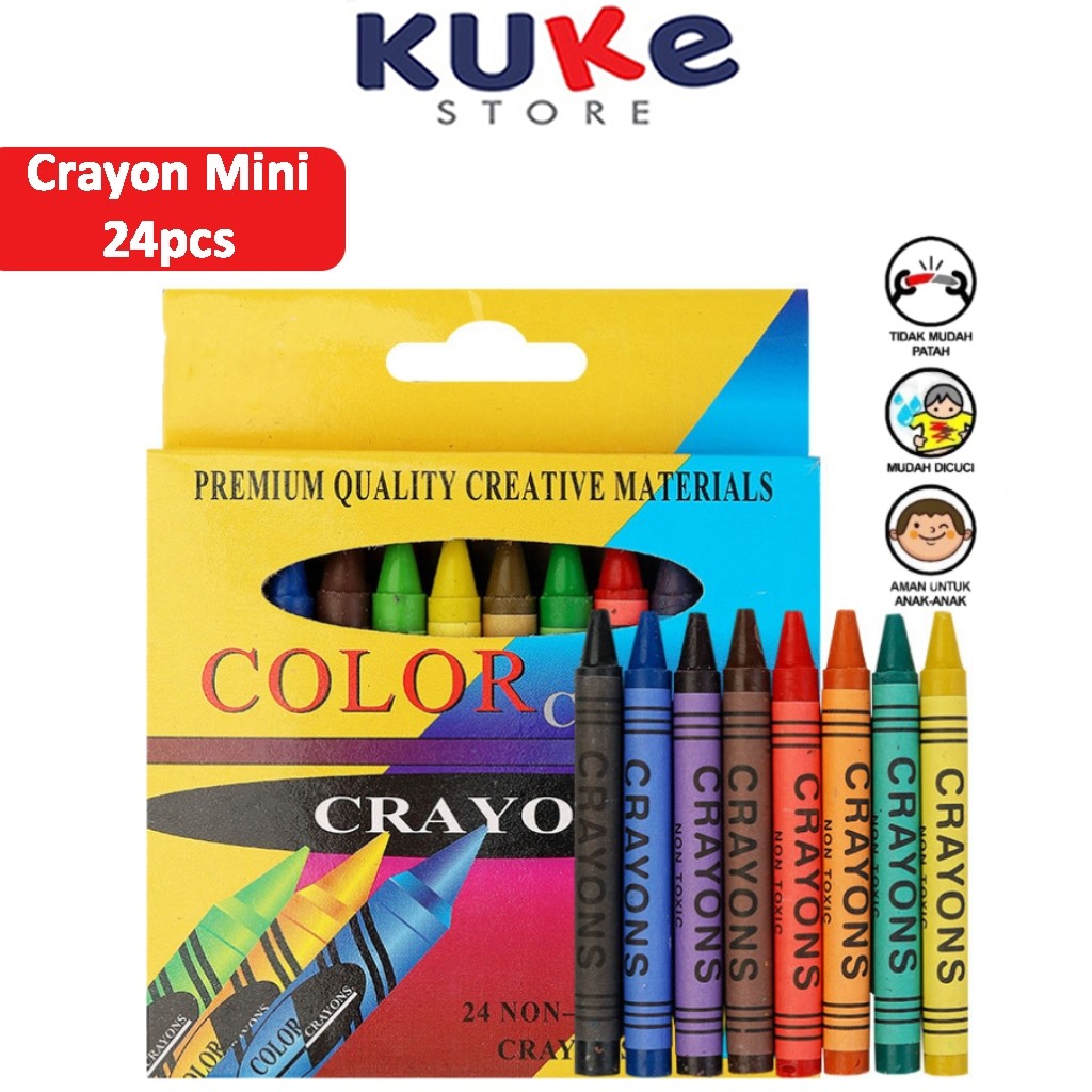 

KUKE CRAYON 24 COLORS / KRAYON 24 WARNA / ALAT MEWARNAI MENGGAMBAR ANAK PERALATAN SEKOLAH BERKUALITAS