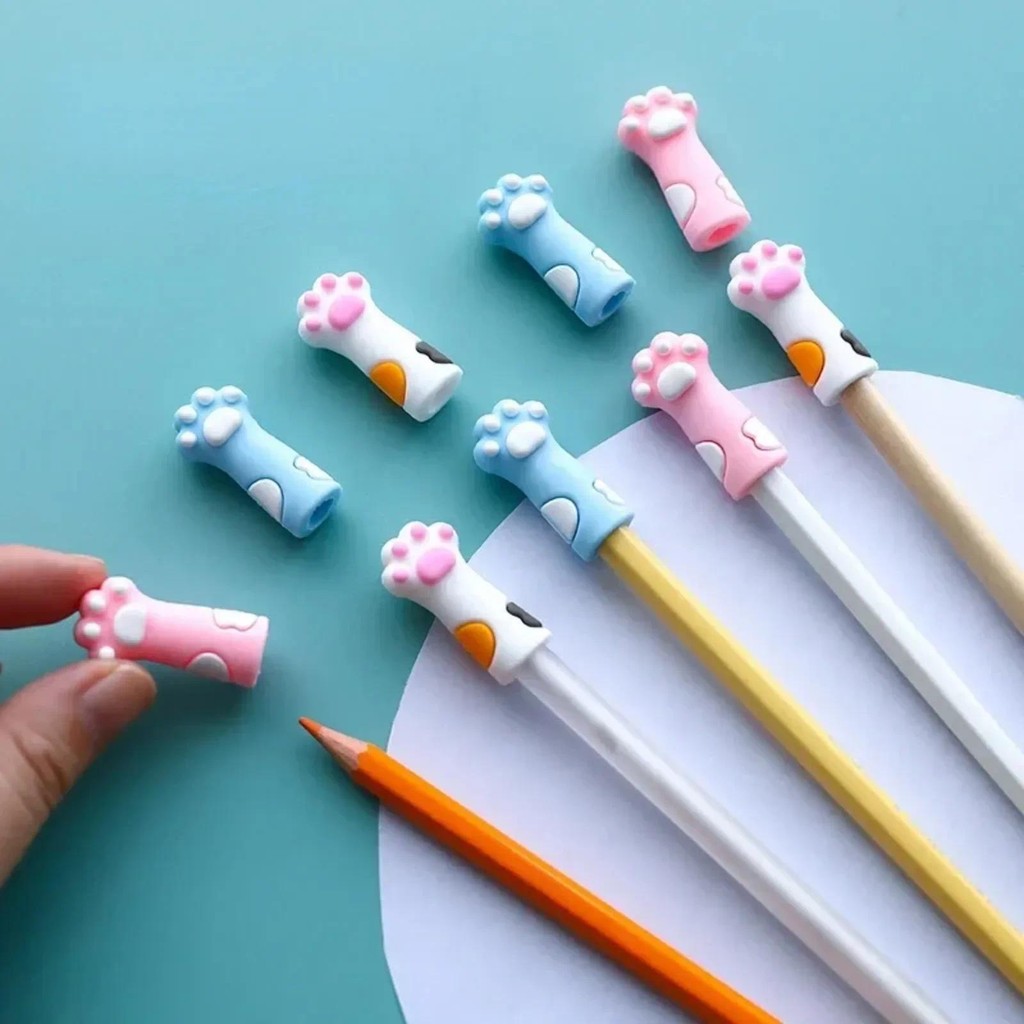 

1Pcs Kawaii Cat Pencil Cap Cartoon Silicone Pen Topper Covers for Kids Cute Pencil Extender Stationery School Supplies