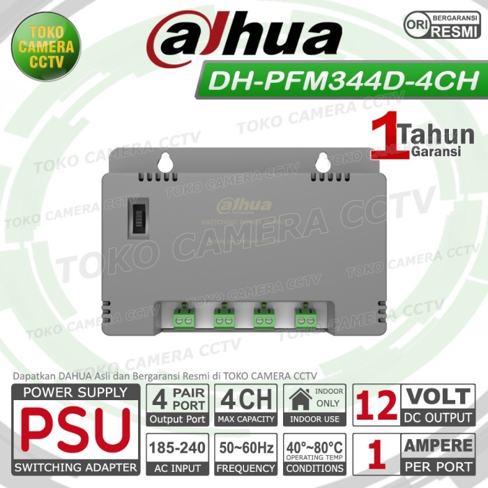

POWER SUPPLY DAHUA 4 KAMERA PSU ADAPTOR CCTV 4CH 4 PORT
