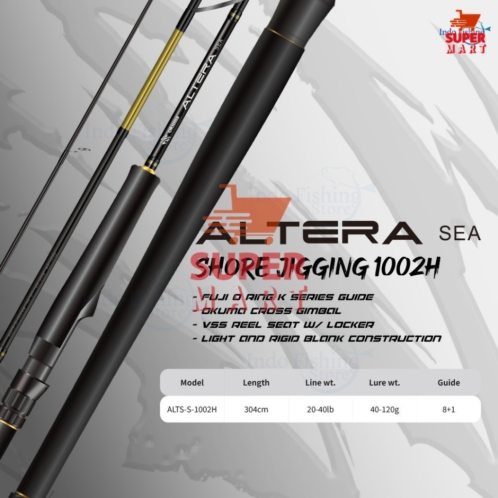 Supermart Surabaya Joran Pancing OKUMA Altera Sea Shore Jigging 1002H 20-40Lbs Stik Mancing Casting 