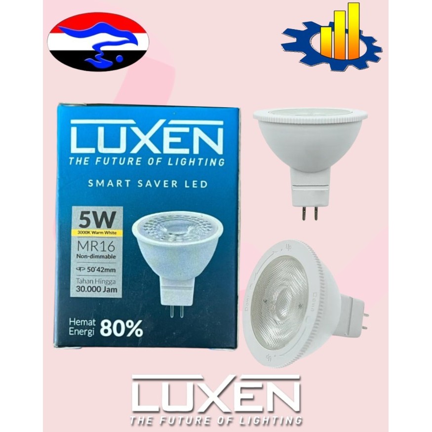 Lampu Spotlight Luxen 5 Watt WARM WHITE MR16
