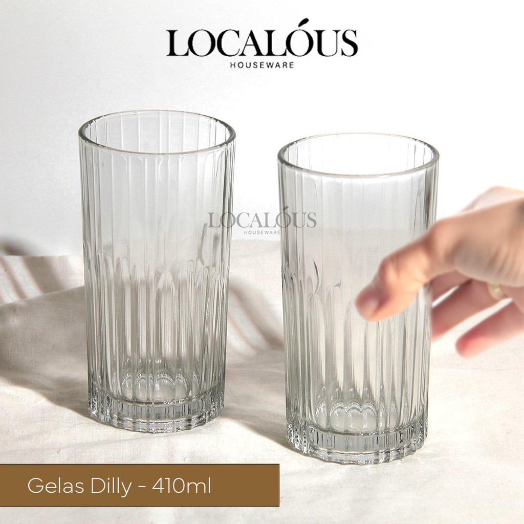 Gelas Dilly Kaca  - 6pcs Gelas Cafe Estetik Citinova 410ml